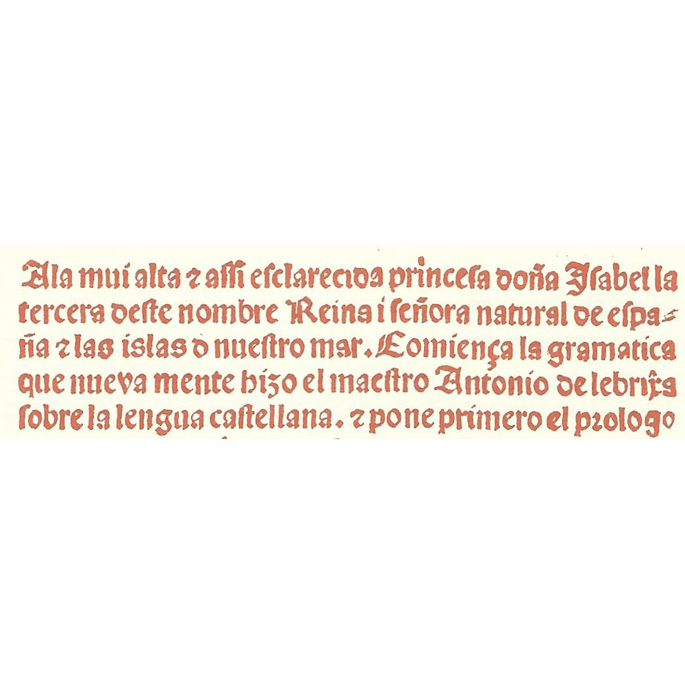 Gramatica castellana-Nebrija-Incunables Libros Antiguos-libro facsimil-Vicent Garcia Editores-1 Dedicatoria Isabel Catolica.